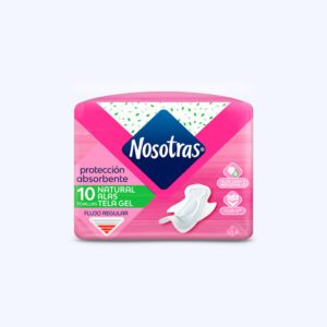 Nosotras Natural Alas Tela Gel Algodon X 10 Un